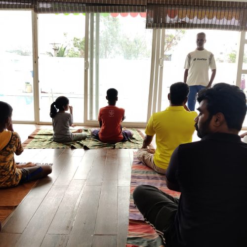 Students attending Yoga classes at Splash Activity Center